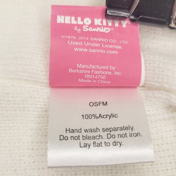 Hello Kitty Face Beanie Hat Hot Pink Bow White - Picture 7 of 8